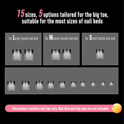 Half Cover Short Square Black French Tip Nail Tips 224