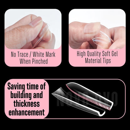 L Natural Thick Square Nail Tips