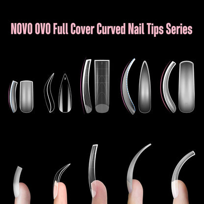 XXL Curved Stiletto Almond Nail Tips