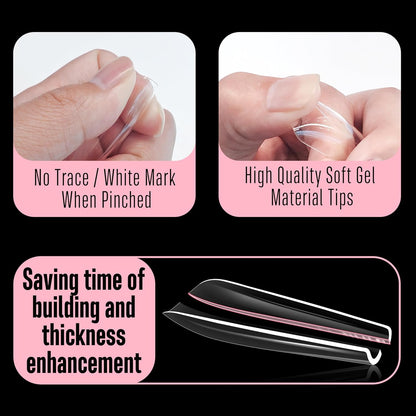XXL Sculpted Thick Coffin Nail Tips