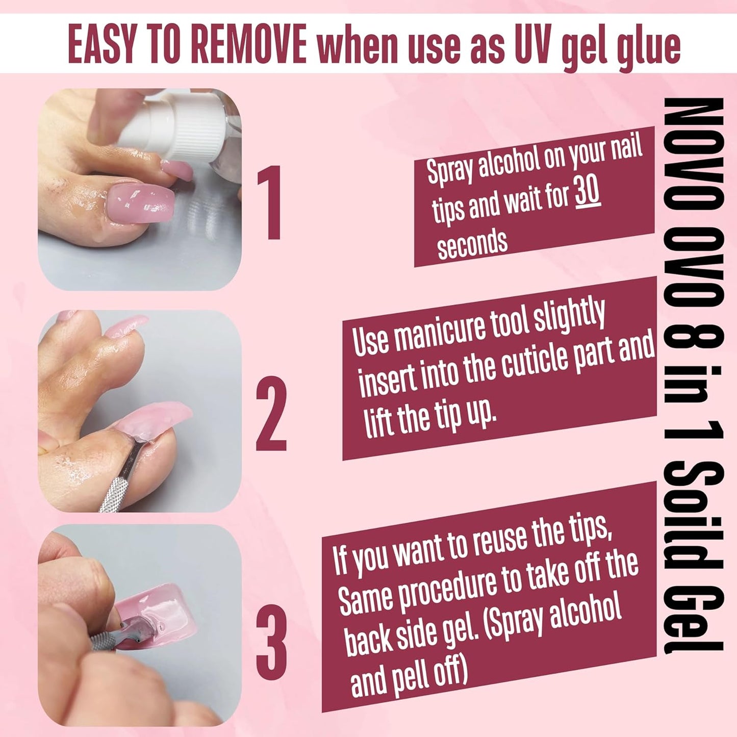8 in 1 Non-Sticky Solid Nail Gel Glue 20ml
