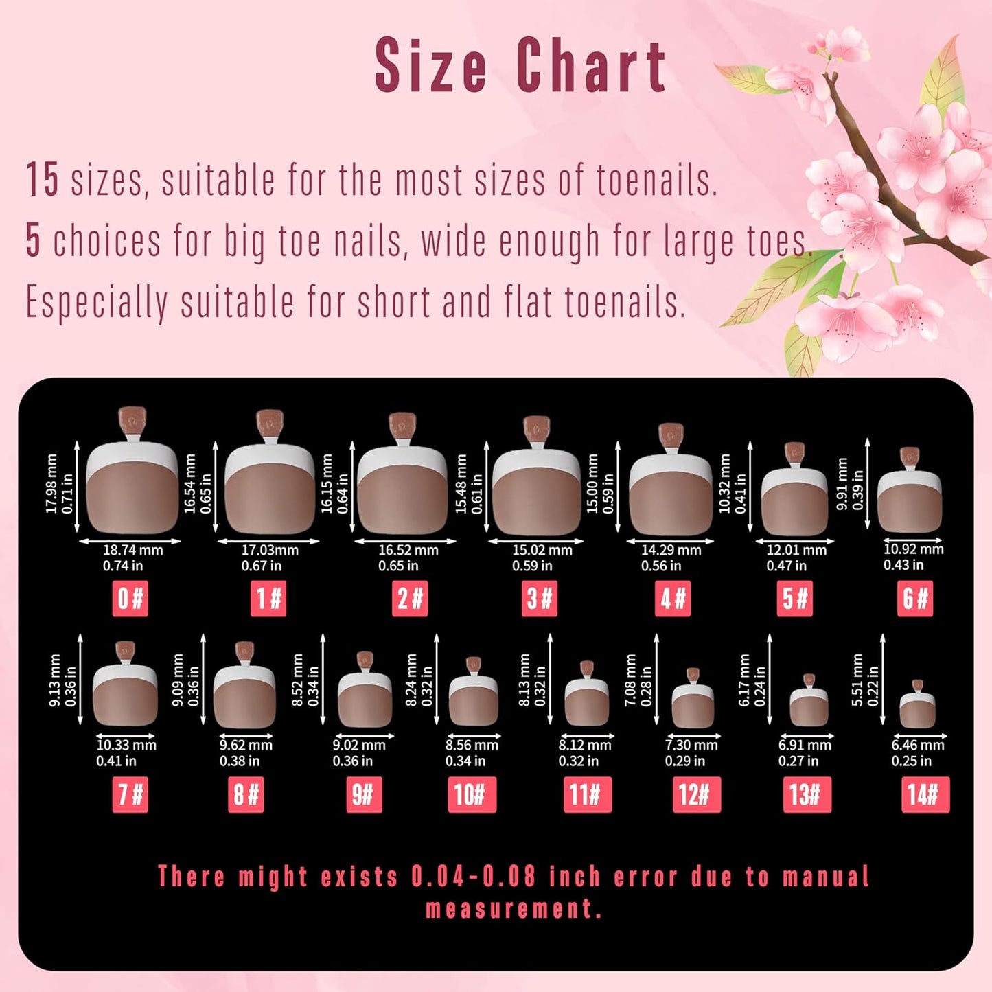 French Tip Matching Press On Nail Tips Set