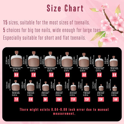 French Tip Matching Press On Nail Tips Set