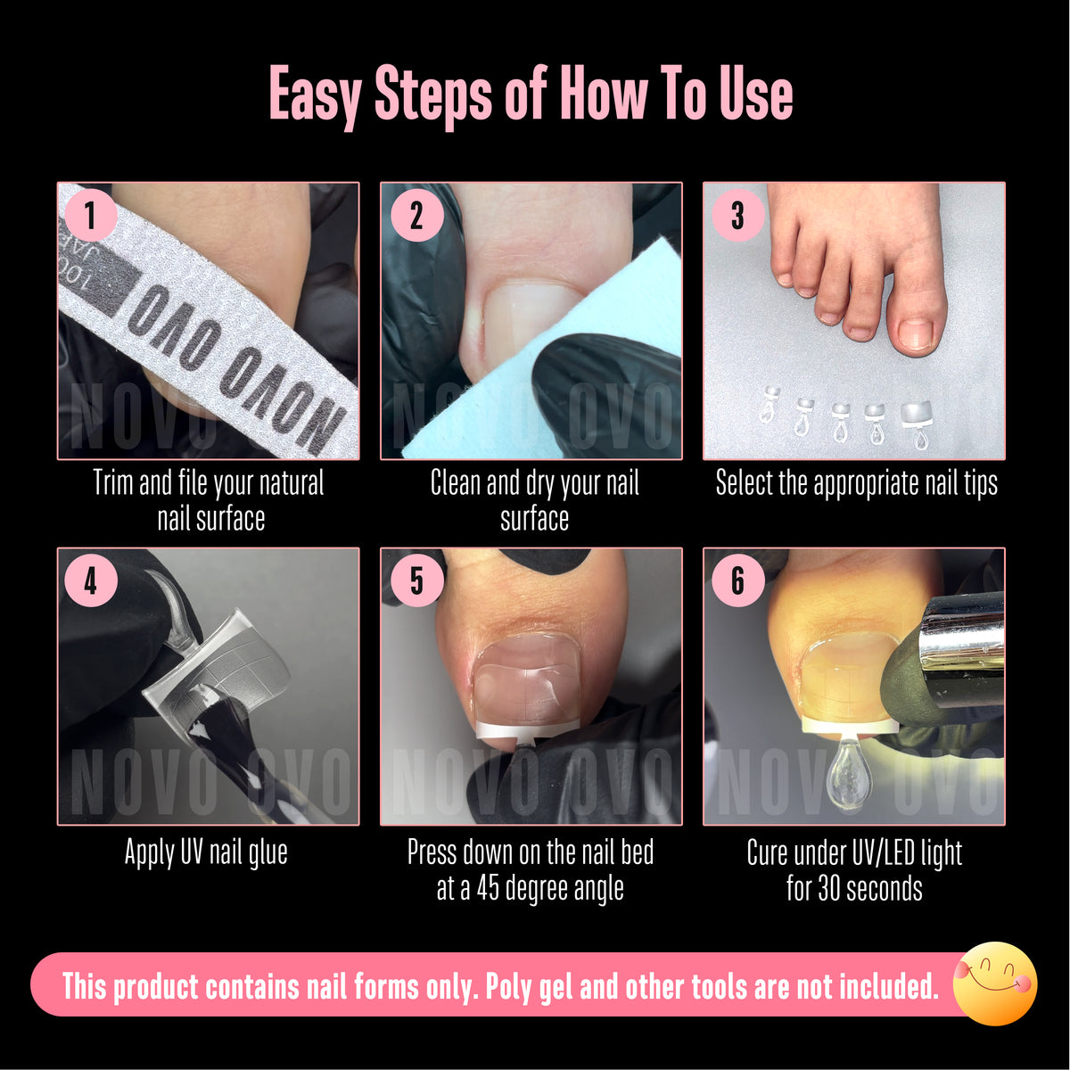 Half Cover Toe Nail Tips Mirco White French Tip