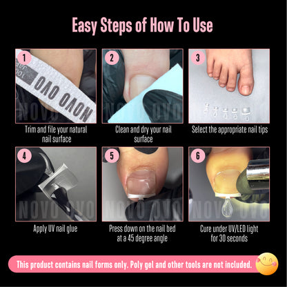 Half Cover Toe Nail Tips Mirco White French Tip