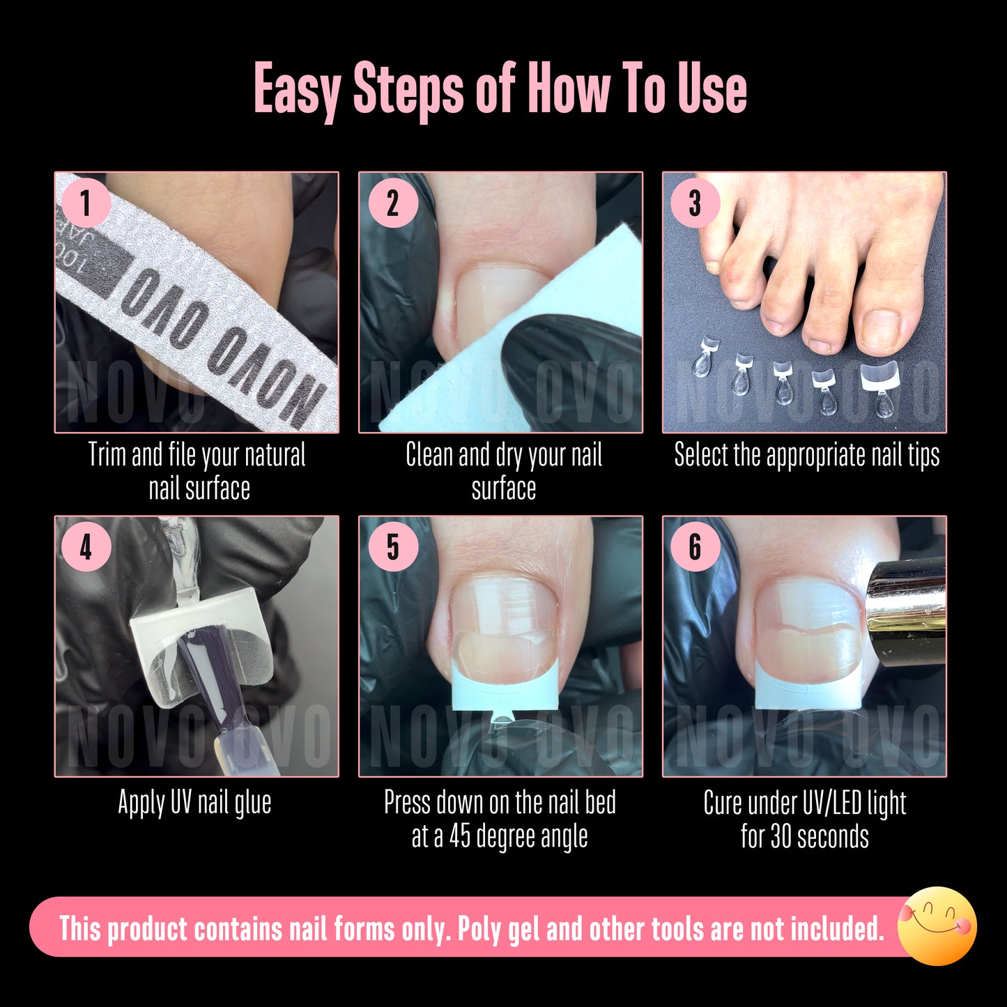 Half Cover Toe Nail Tips White French Tip