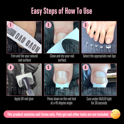 Half Cover Toe Nail Tips White French Tip