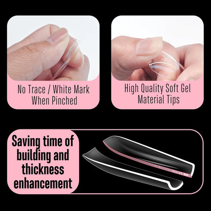 XXL Sculpted Thick Square Nail Tips