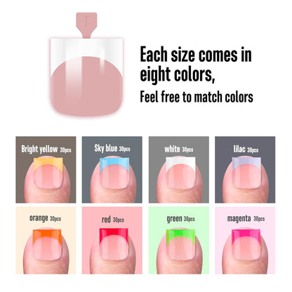 Sharp Square Toe Nail Tips Baby Pink 8 Mix Color