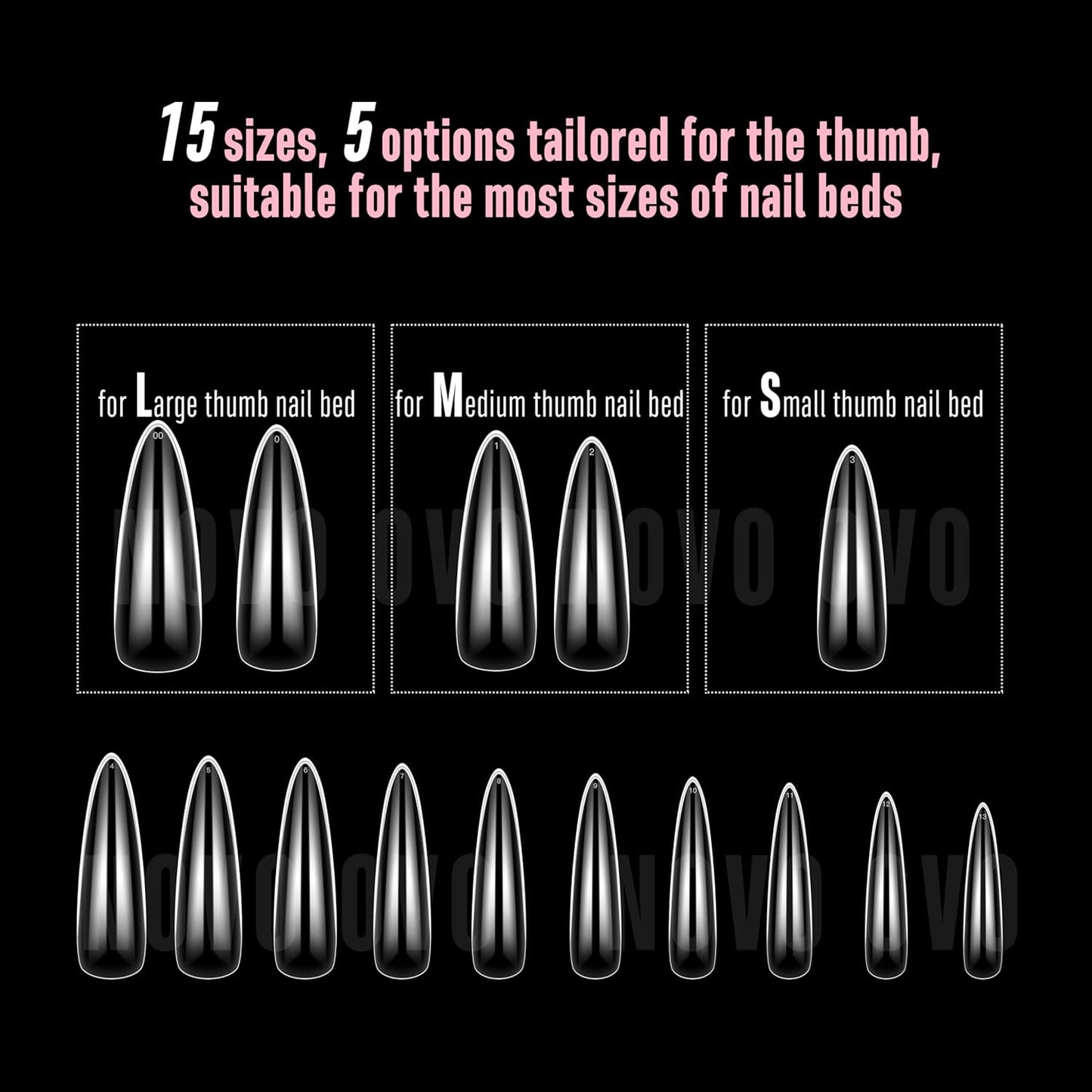 L Natural Thick Almond Nail Tips