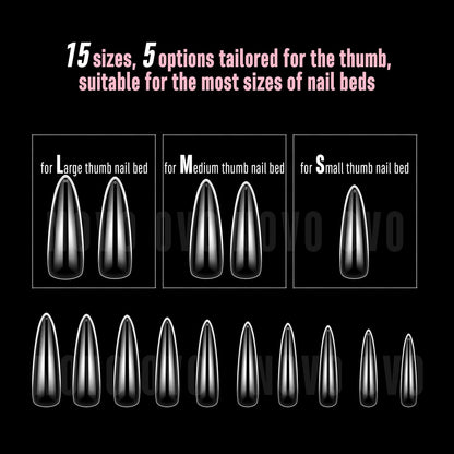 L Natural Thick Almond Nail Tips