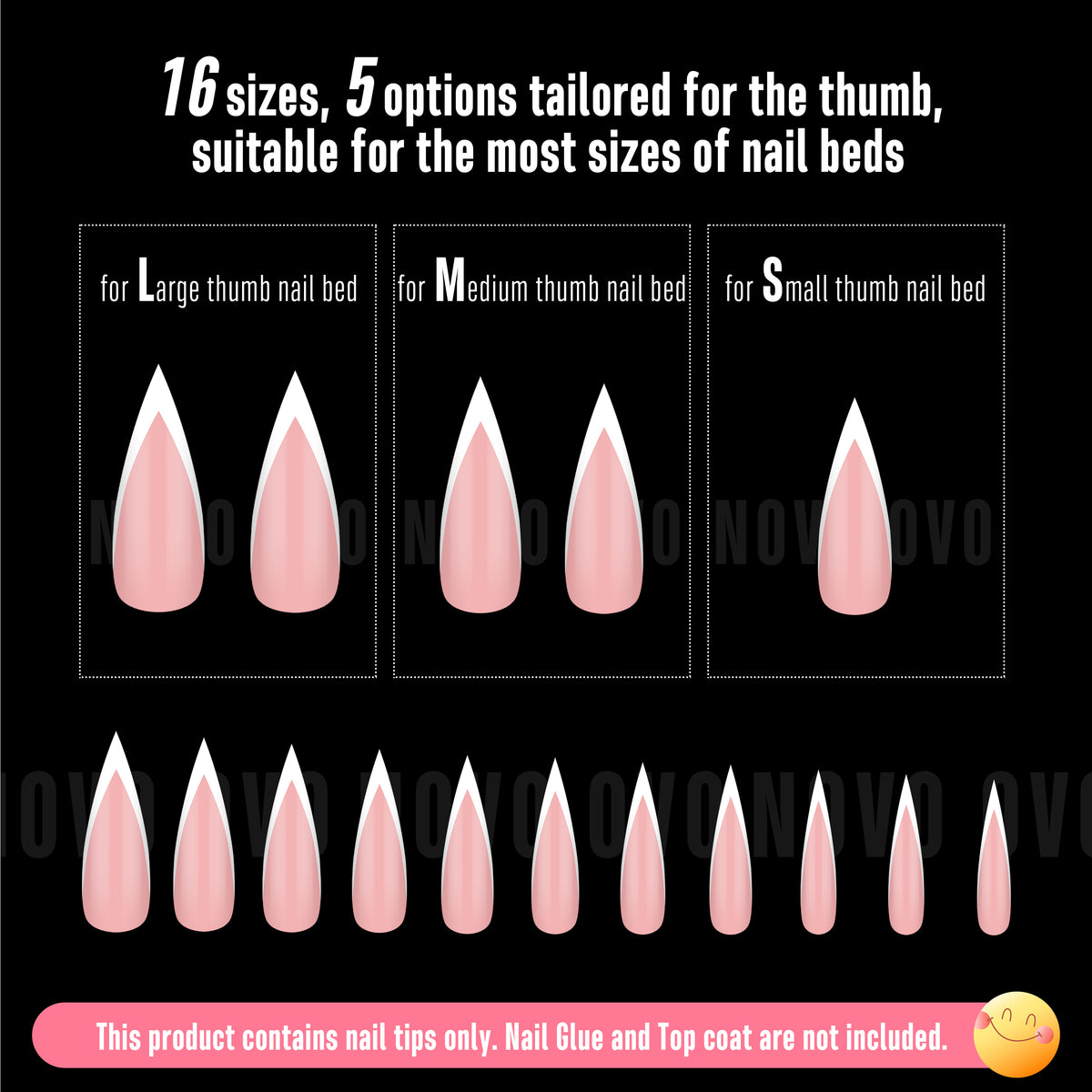 White V Shape French Long Sharp Stiletto Nail Tips Baby Pink