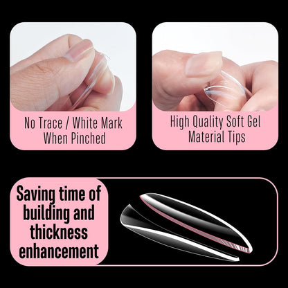L Natural Thick Oval Nail Tips