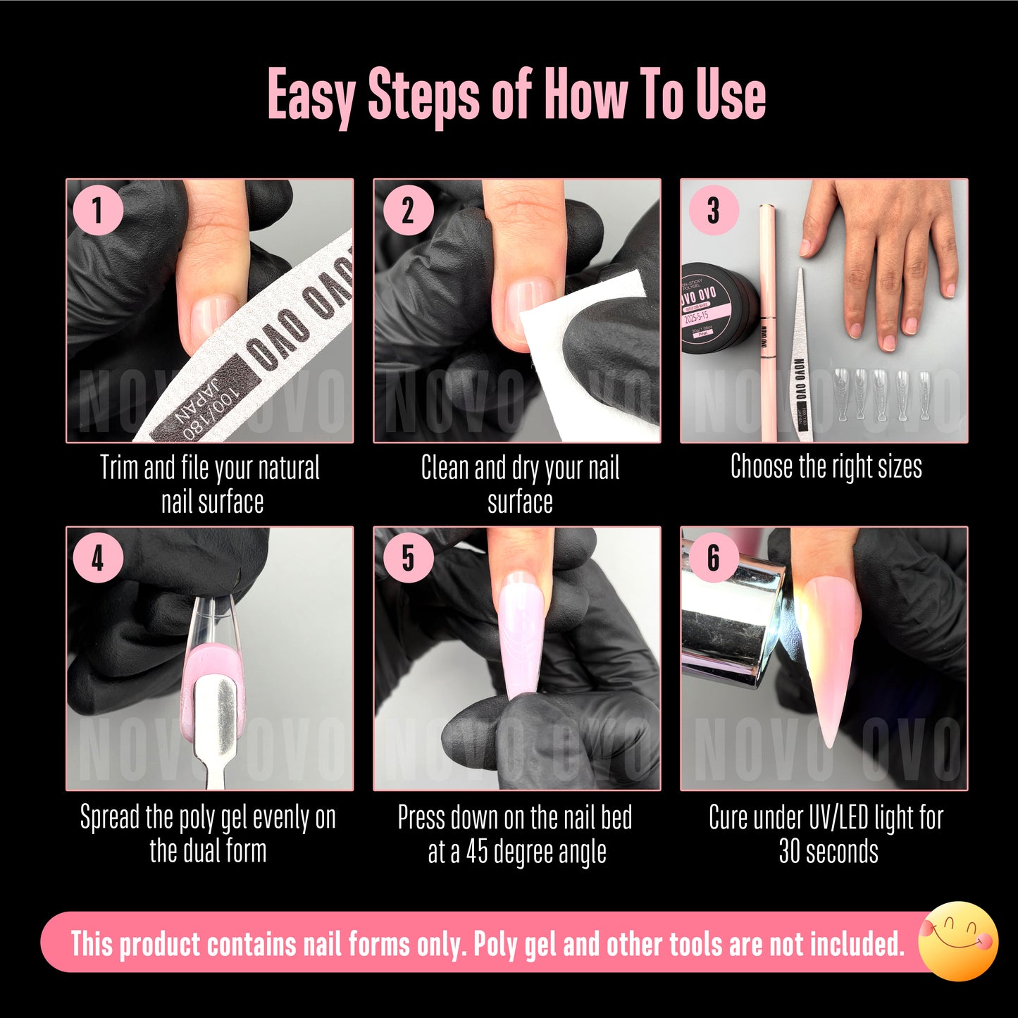 Stiletto Meidum Long Nail Dual Form for Polygel 280