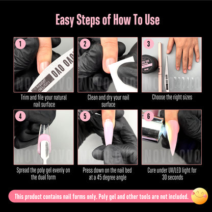 Stiletto Meidum Long Nail Dual Form for Polygel 280