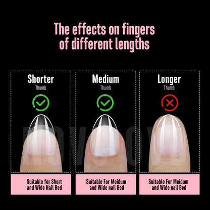 Short Almond Thick Clear Nail Tips