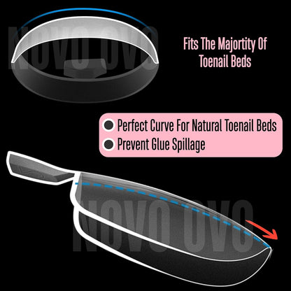 Taper Square Thick Toe Nail Tips 15 Sizes 360 Pcs