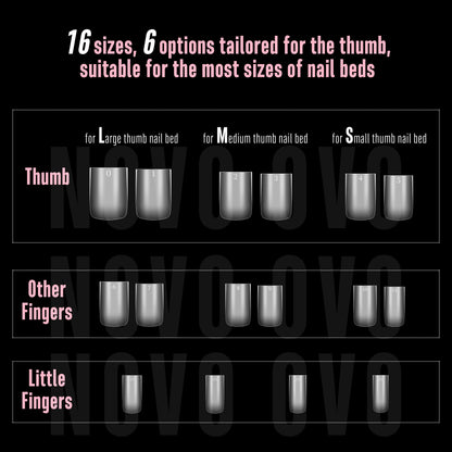 Sharp Square Short Nail Tips Clear