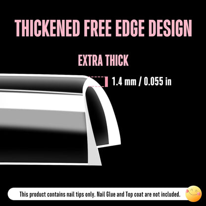 Long XL Sculpted Duck Nail Tips with Moon Curve Clear_240pcs