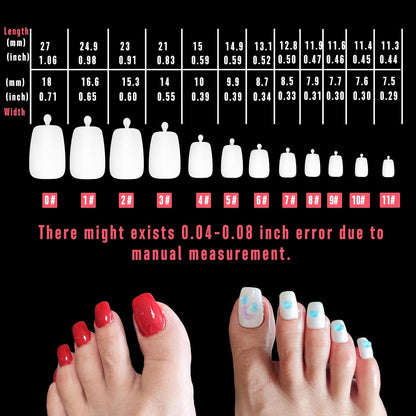 Long Toe Nails White Small Box