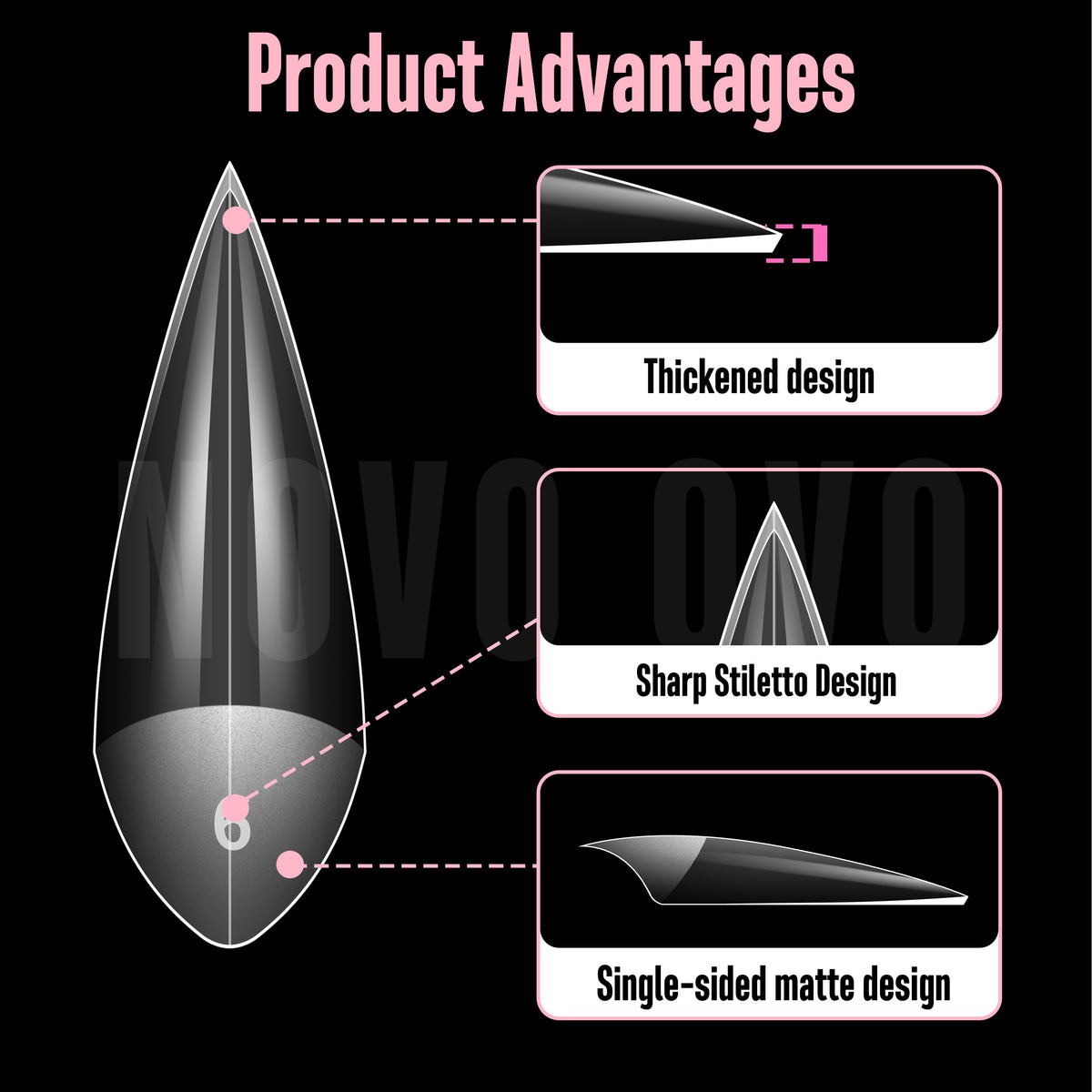 V Shape Half Cover Sharp Stiletto Nail Tips 480