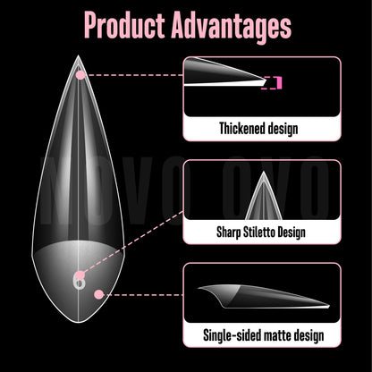 V Shape Half Cover Sharp Stiletto Nail Tips 480