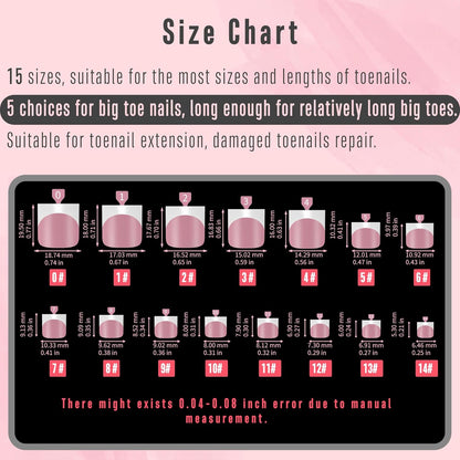 Sharp Square French tip Gel x Toe Nail Tips Berry Pink 150