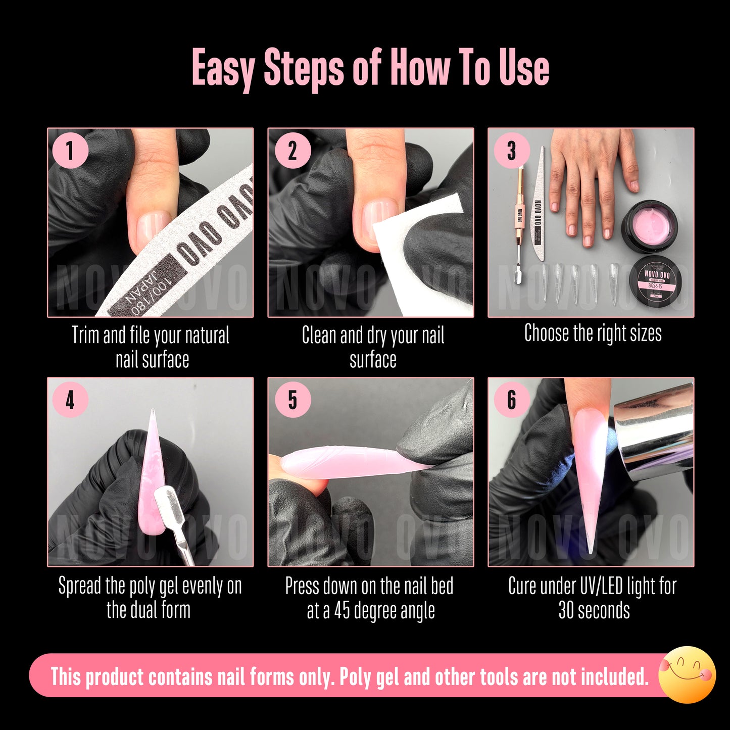 Stiletto XL/ XXL Nail Dual Form for Polygel 280