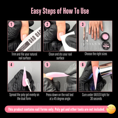 Stiletto XL/ XXL Nail Dual Form for Polygel 280