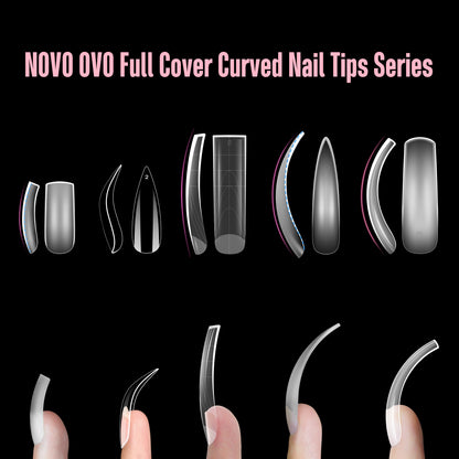 XXL Curved Stiletto Almond Nail Tips 300