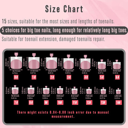 Sharp Square French Tip Toe Nail Tips Berry Pink