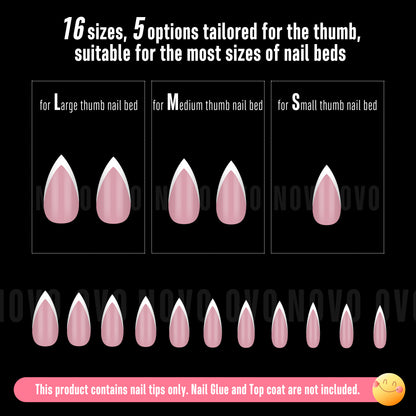 White V Shape French Short Sharp Stiletto Nail Tips Berry Pink