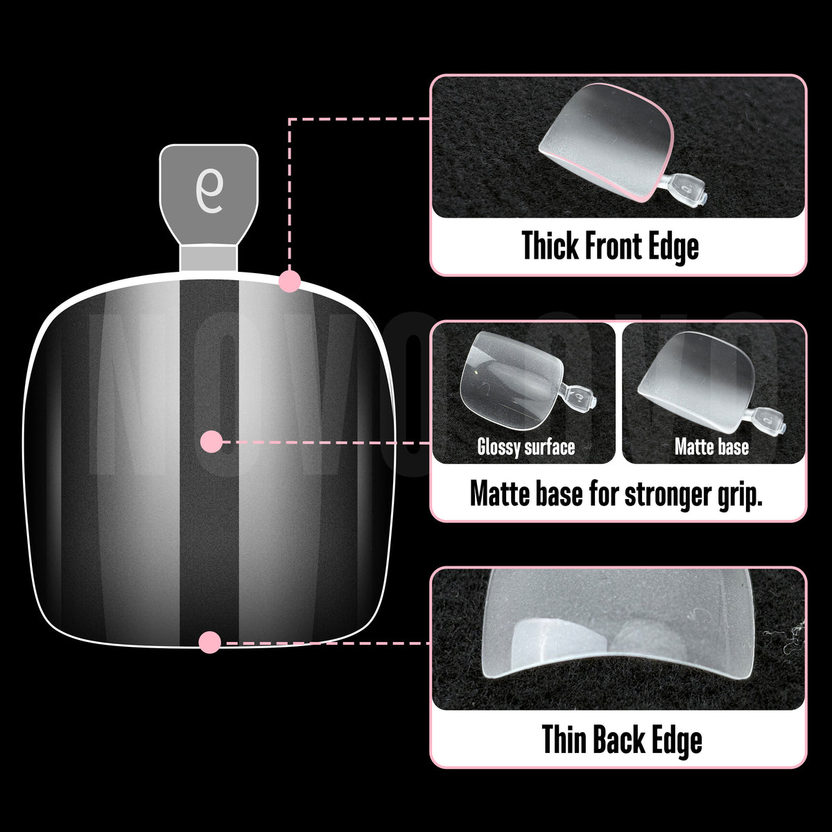 Square Round Toe Nail Tips Clear 150