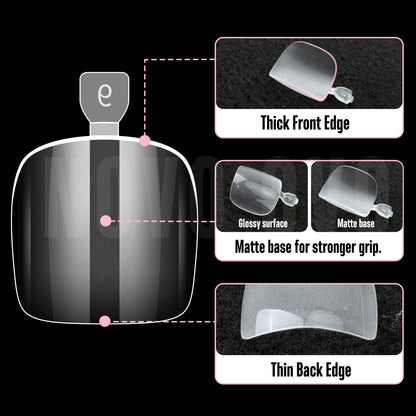 Square Round Toe Nail Tips Clear 150