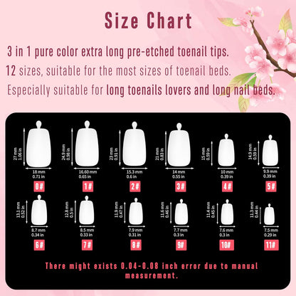 Long Toe Nails Pure White