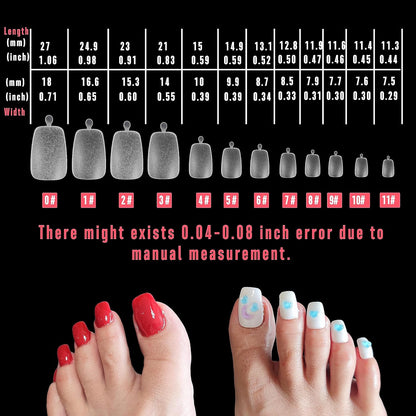 Long Toe Nails Clear Small Box