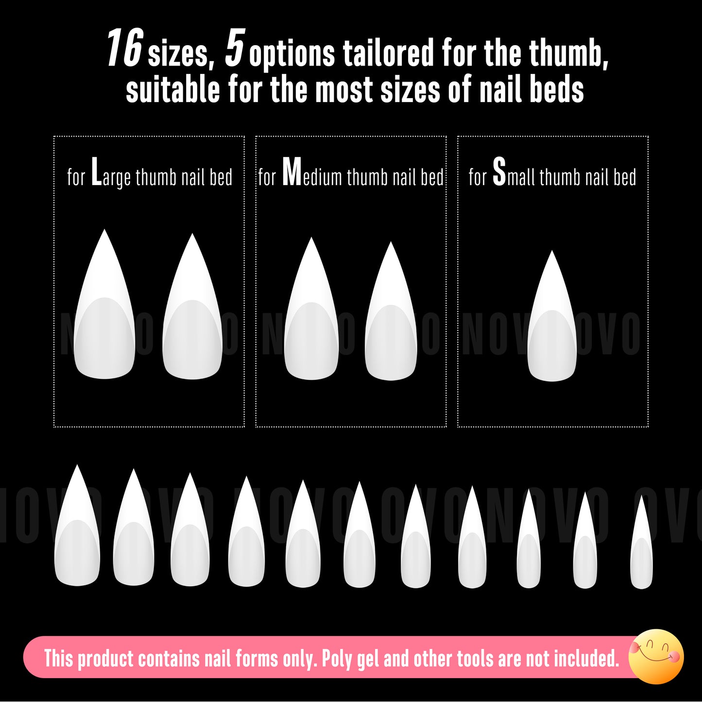 Medium or Long White French Tip Sharp Stiletto Nail Tips Milky White