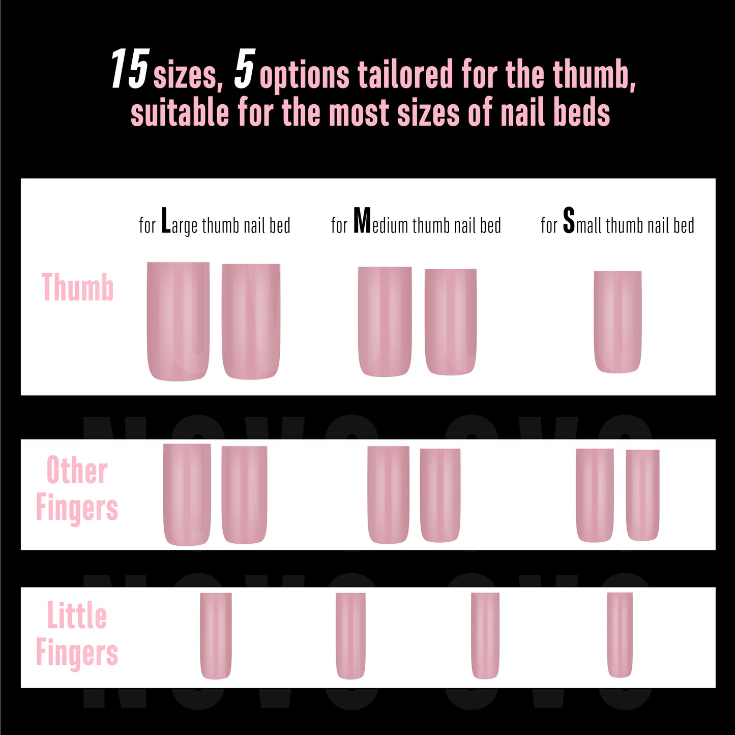 Meidum Sharp Square Pure Color Nail Tips Berry Pink 180
