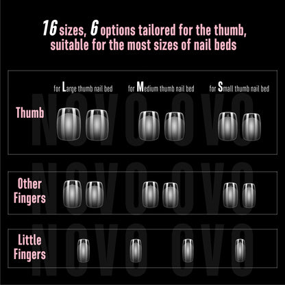 Square Round Short Thick Nail Tips 240