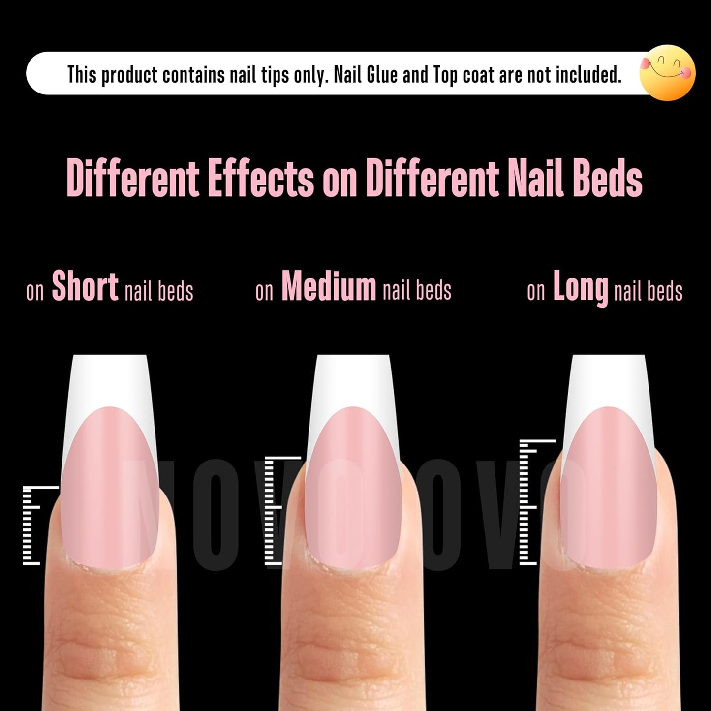 Coffin Medium White French Tip Baby Pink