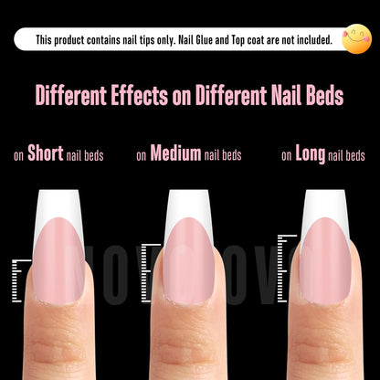 Coffin Medium White French Tip Baby Pink