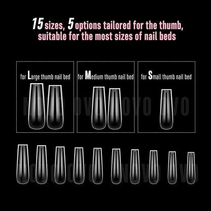 L Natural Thick Square Nail Tips
