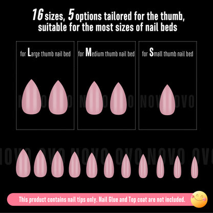 Short Sharp Stiletto Nail Tips Pure Color Berry Pink 224