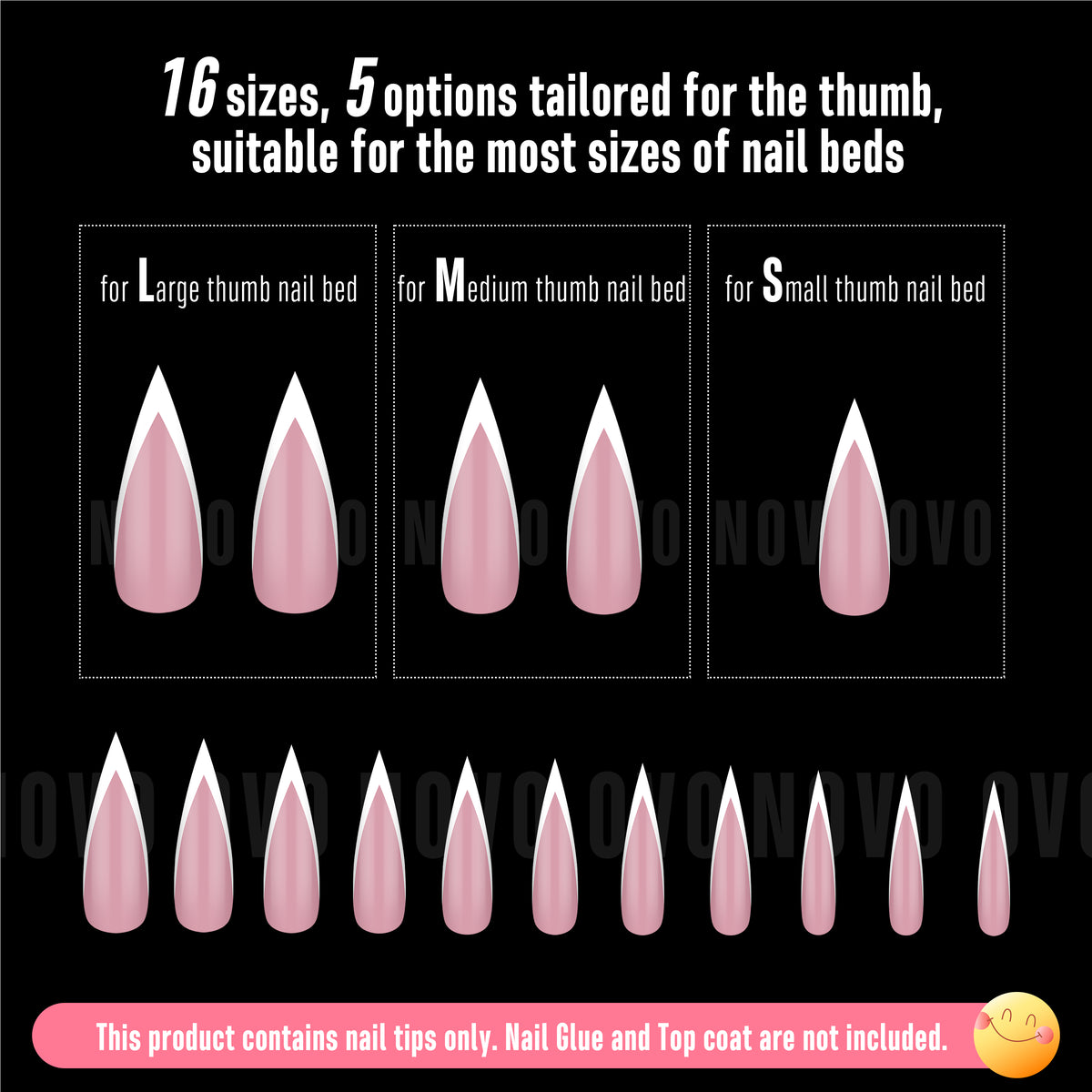 White V Shape French Long Sharp Stiletto Nail Tips Berry Pink