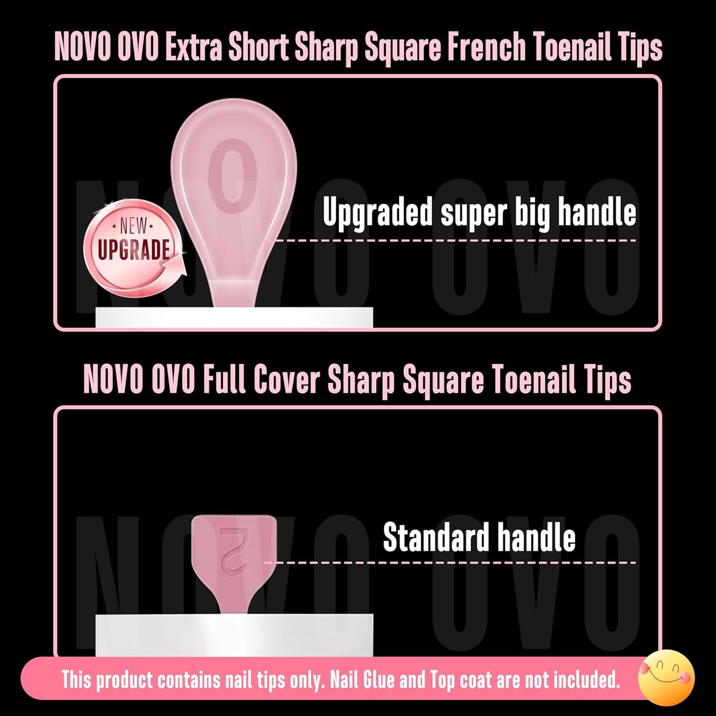 Extra Short Sharp Square Toe Nail Tips White French Tip Berry Pink