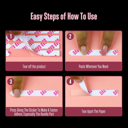 Easy Tear Transparent Double-Sided Nail Tape 360 Pc 12 Sheets