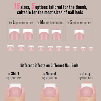 Sharp Square Toe Nail Tips Baby Pink 8 Mix Color
