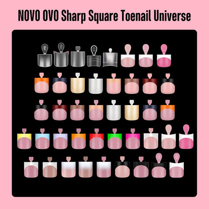 Sharp Square French tip Gel x Toe Nail Tips Berry Pink 150