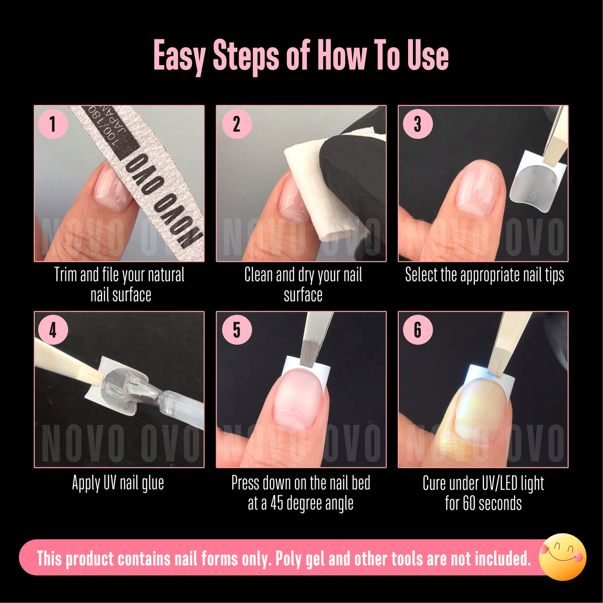 Half Cover Short Square White French Tip Nail Tips 224