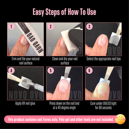 Half Cover Short Square White French Tip Nail Tips 224